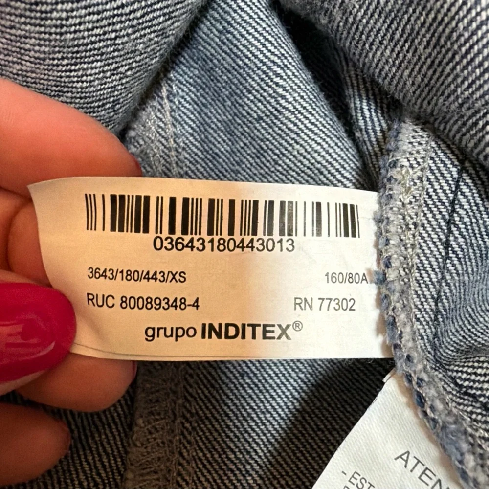 Zara Tank Denim Dress Women’s XS Dark Blue Wash Scoop Neck Zip Back Mini Fitted - Picture 8 of 9